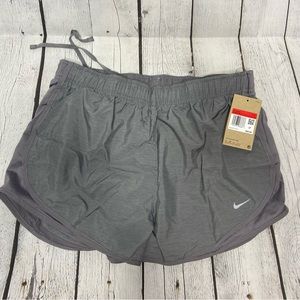Nike Running Shorts Womens Dri FIT Tempo Brief Lined Gunsmoke Grey Large NWT